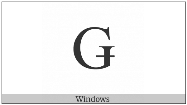 Latin Capital Letter G With Stroke on various operating systems
