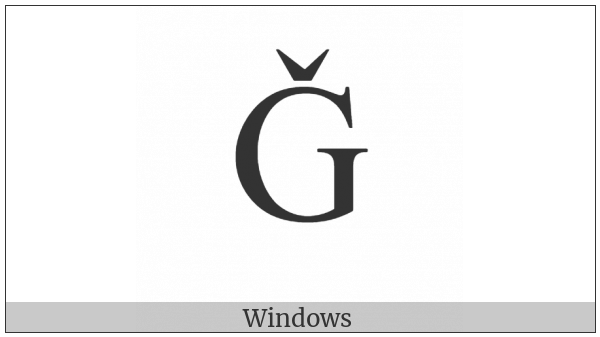 Latin Capital Letter G With Caron on various operating systems