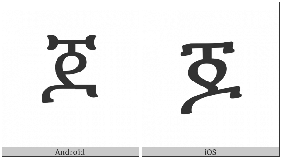 Ethiopic Syllable Jo on various operating systems