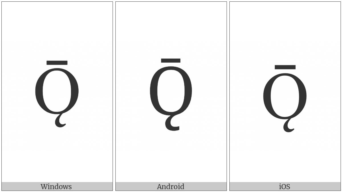 Latin Capital Letter O With Ogonek And Macron on various operating systems