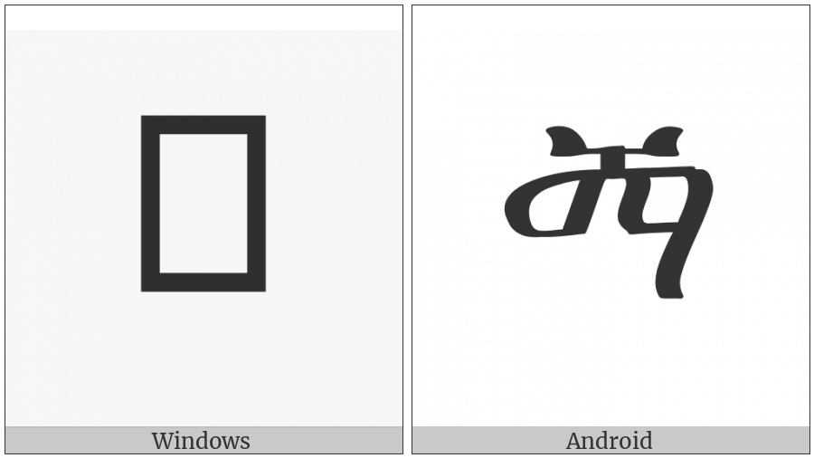 Ethiopic Syllable Mya on various operating systems
