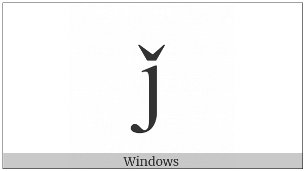 Latin Small Letter J With Caron on various operating systems