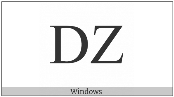 Latin Capital Letter Dz on various operating systems