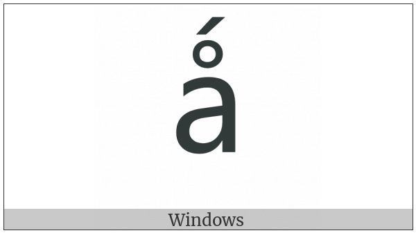 Latin Small Letter A With Ring Above And Acute on various operating systems