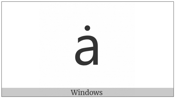 Latin Small Letter A With Dot Above on various operating systems