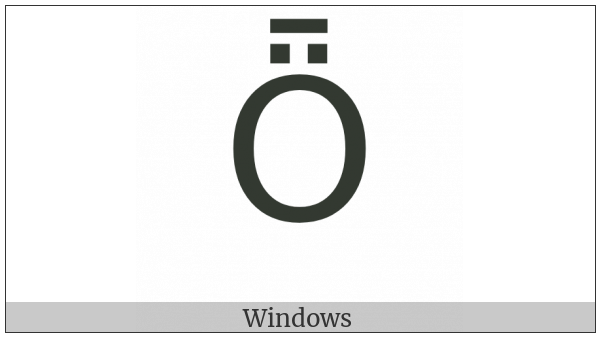 Latin Capital Letter O With Diaeresis And Macron on various operating systems