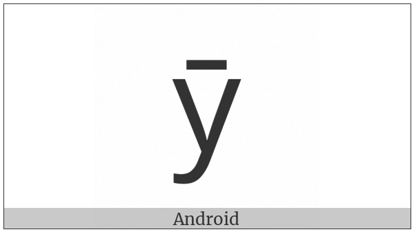 Latin Small Letter Y With Macron on various operating systems