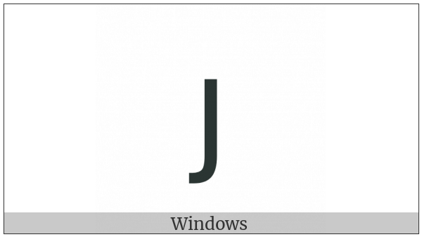 Latin Small Letter Dotless J on various operating systems