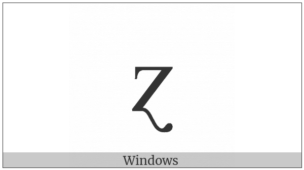 Latin Small Letter Z With Swash Tail on various operating systems