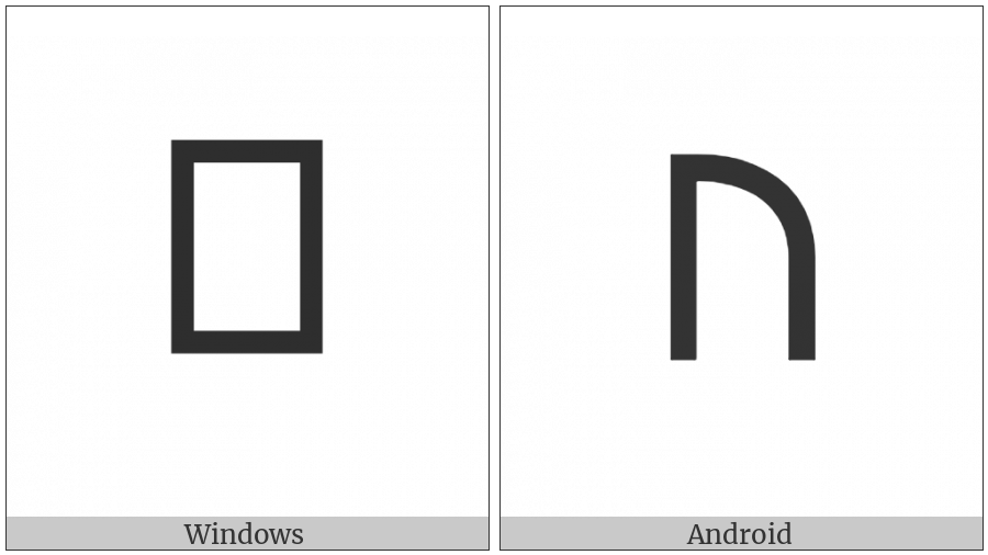 Runic Letter Uruz Ur U on various operating systems