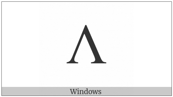 Latin Capital Letter Turned V on various operating systems