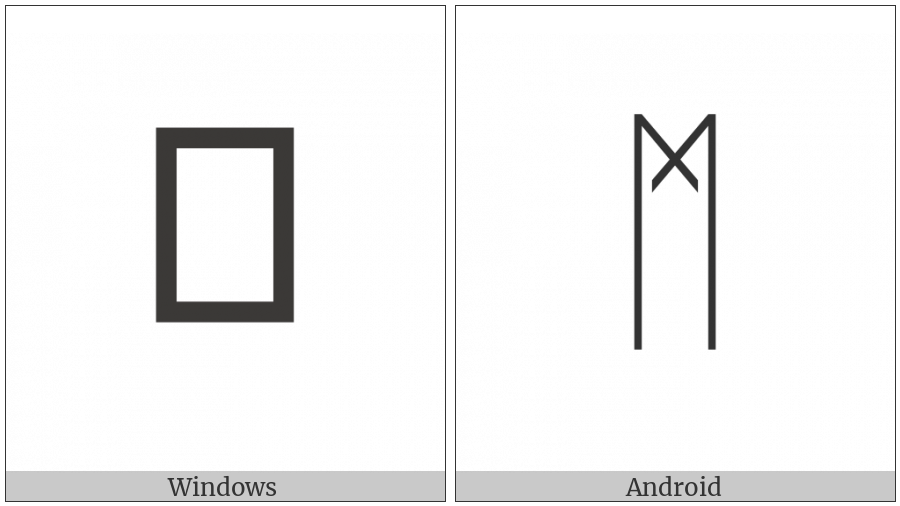 Runic Letter Mannaz Man M on various operating systems