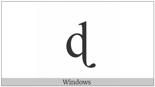 Latin Small Letter D With Tail on various operating systems