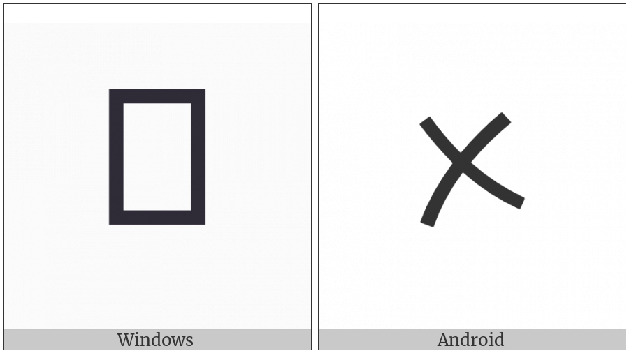 Tagbanwa Letter Ka on various operating systems