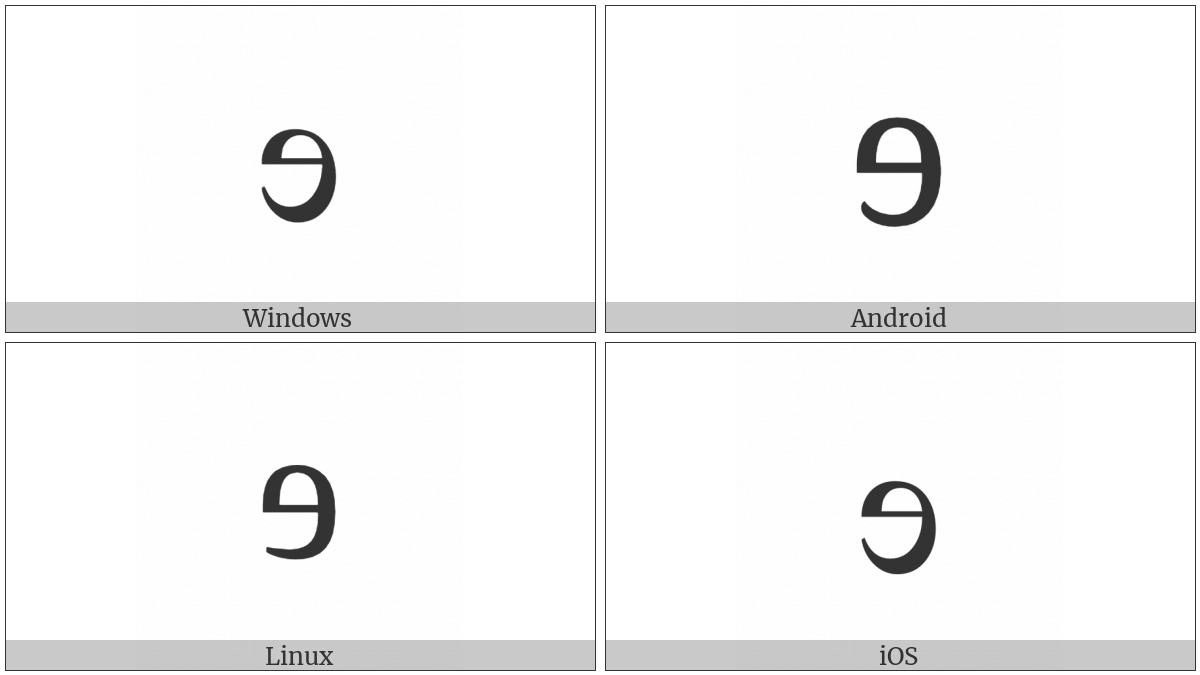 Latin Small Letter Reversed E on various operating systems