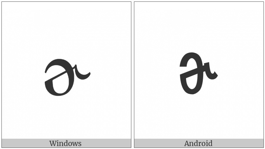 Latin Small Letter Schwa With Hook on various operating systems