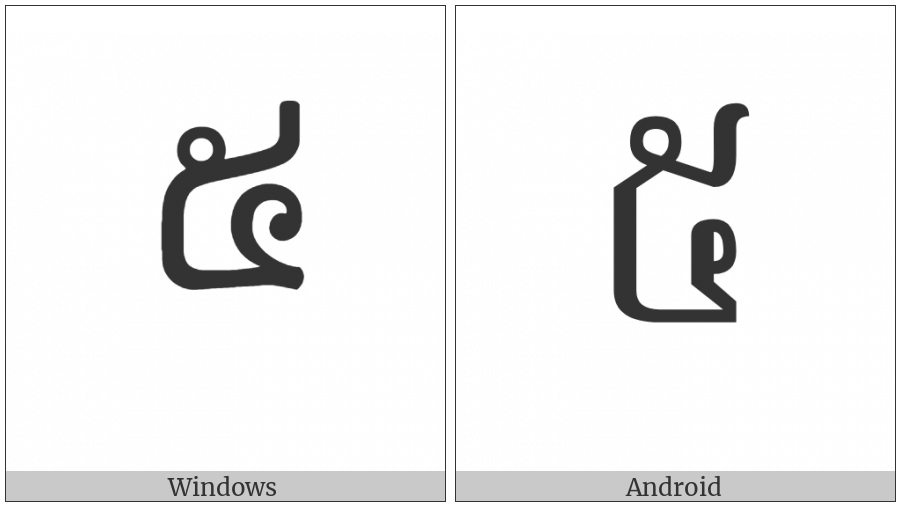 Khmer Digit Five on various operating systems
