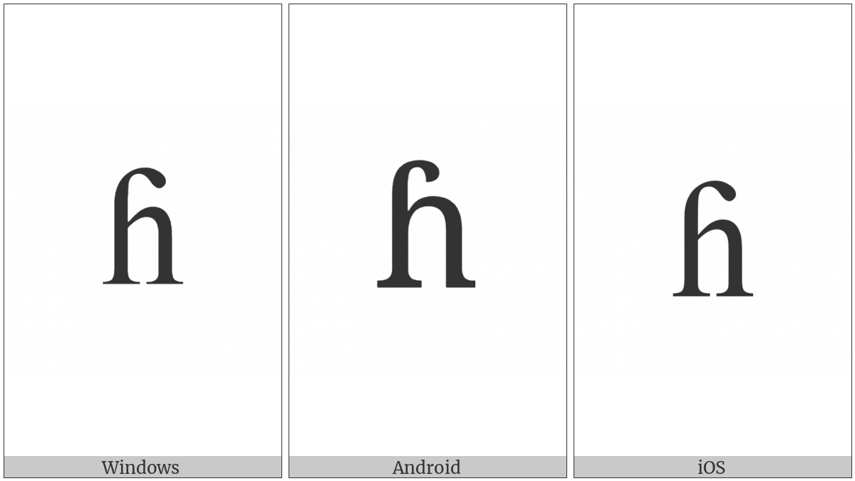 Latin Small Letter H With Hook on various operating systems