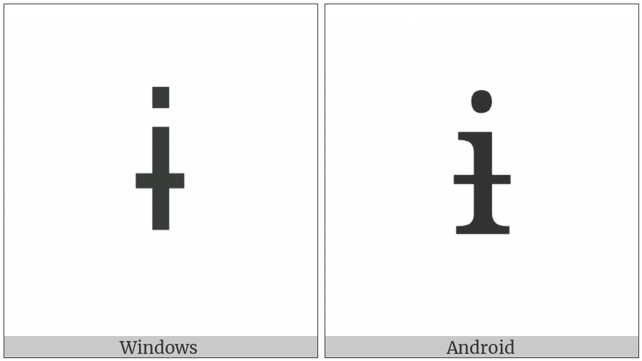 Latin Small Letter I With Stroke on various operating systems