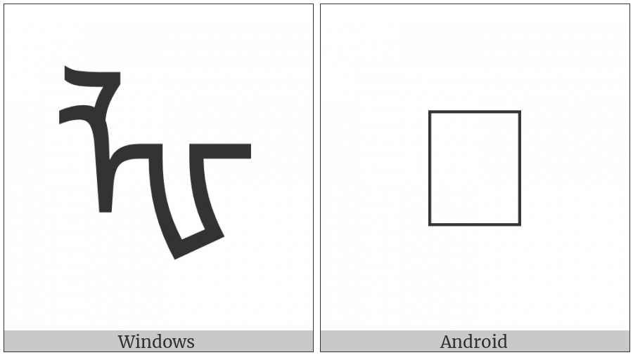 Mongolian Letter Lha on various operating systems