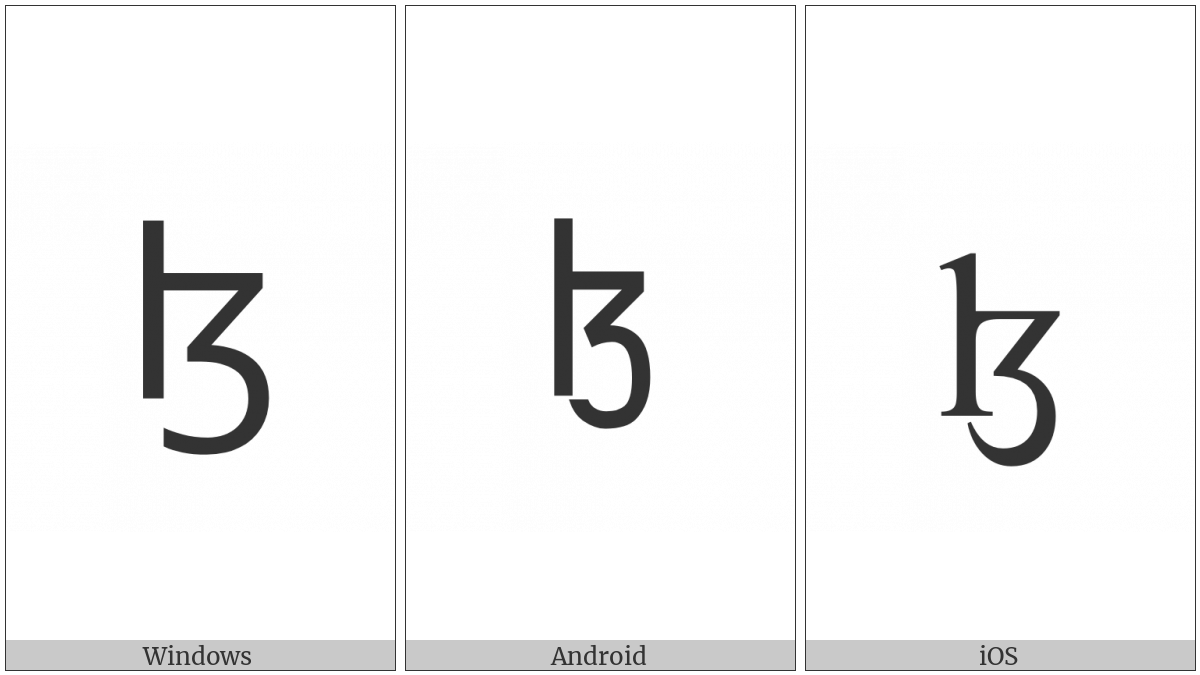Latin Small Letter Lezh on various operating systems