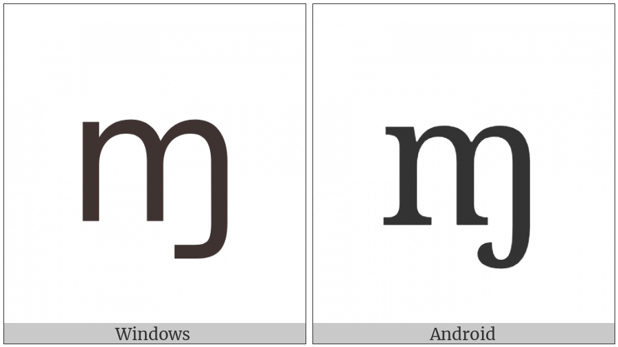 Latin Small Letter M With Hook on various operating systems