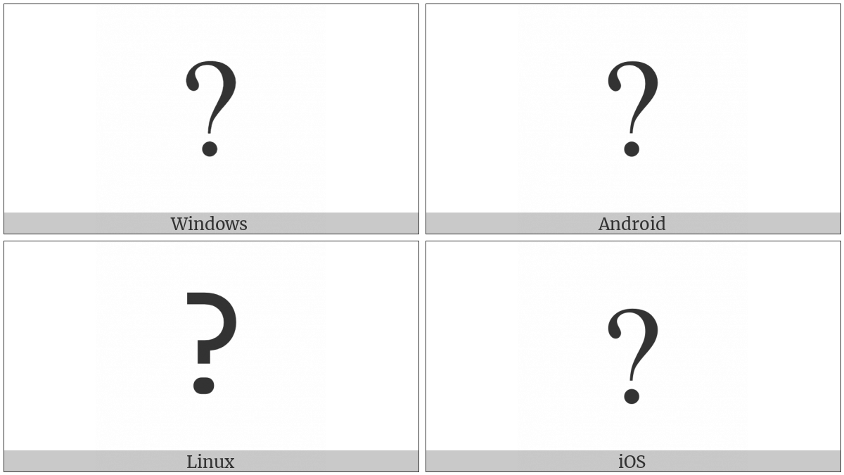 Question Mark on various operating systems