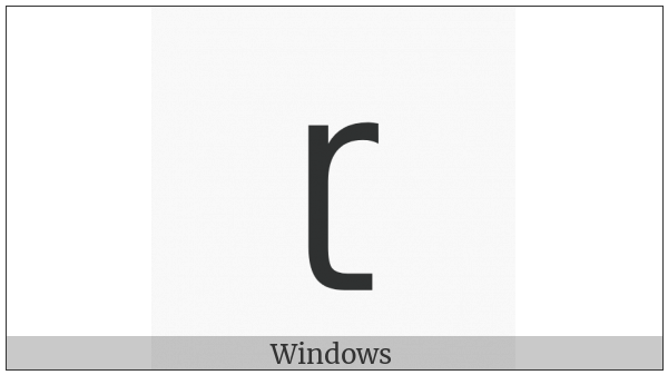 Latin Small Letter R With Tail on various operating systems