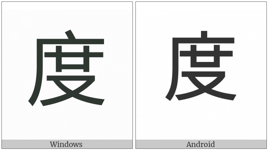 Cjk Compatibility Ideograph-Fa01 on various operating systems