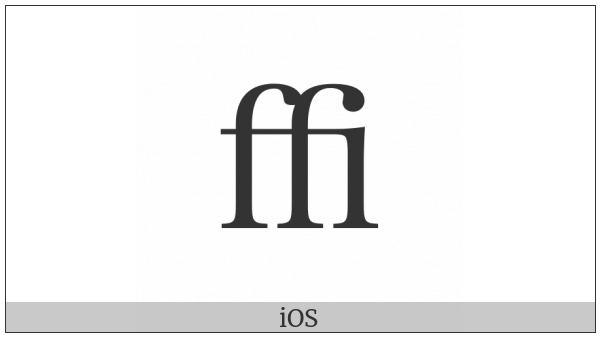 Latin Small Ligature Ffi on various operating systems