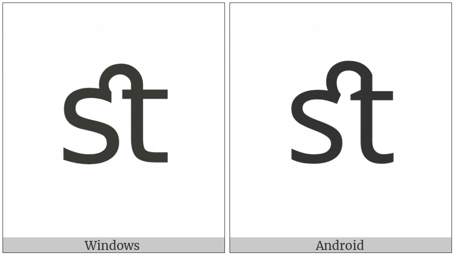 Latin Small Ligature St on various operating systems