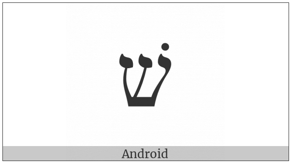 Hebrew Letter Shin With Shin Dot on various operating systems