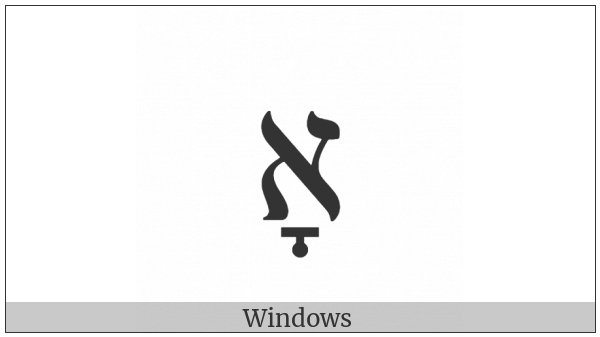 Hebrew Letter Alef With Qamats on various operating systems