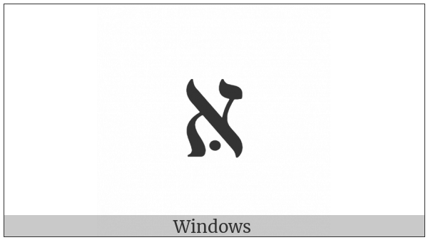Hebrew Letter Alef With Mapiq on various operating systems