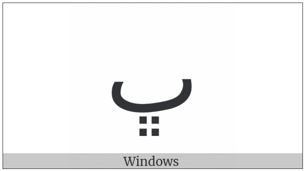 Arabic Letter Beheh Isolated Form on various operating systems
