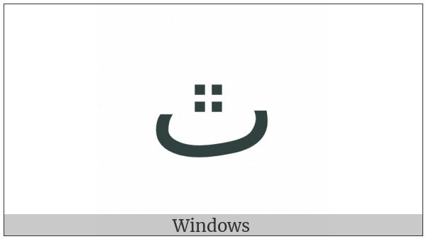 Arabic Letter Teheh Isolated Form on various operating systems