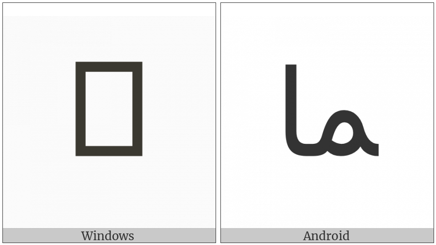 Arabic Ligature Meem With Alef Final Form on various operating systems