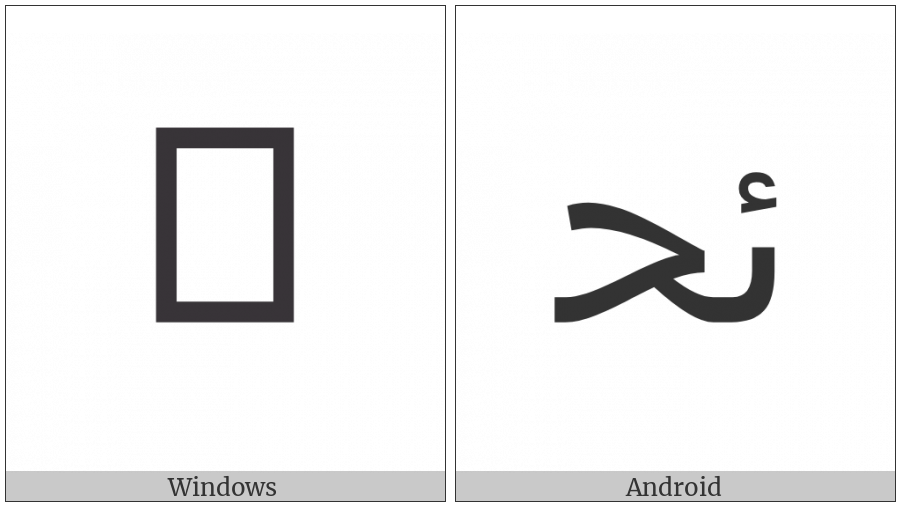 Arabic Ligature Yeh With Hamza Above With Hah Initial Form on various operating systems