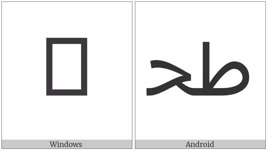 Arabic Ligature Tah With Hah Initial Form on various operating systems
