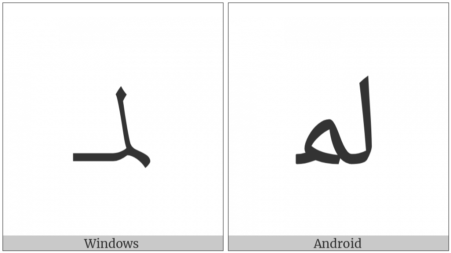 Arabic Ligature Lam With Meem Initial Form on various operating systems