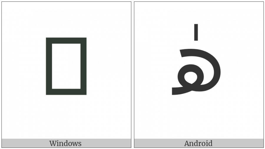Arabic Ligature Heh With Superscript Alef Initial Form on various operating systems
