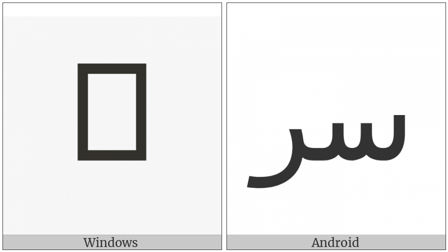 Arabic Ligature Seen With Reh Isolated Form on various operating systems