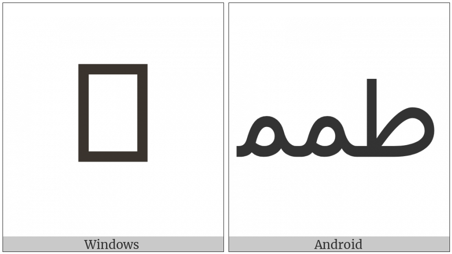 Arabic Ligature Tah With Meem With Meem Initial Form on various operating systems
