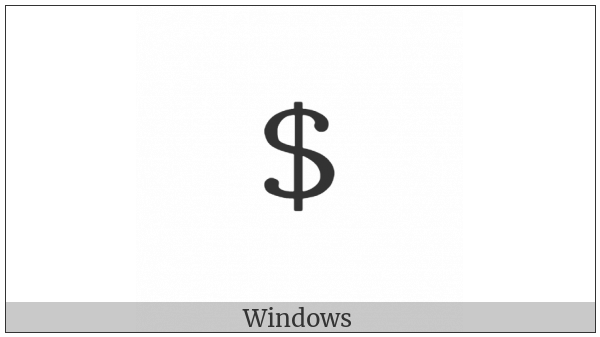 Small Dollar Sign on various operating systems