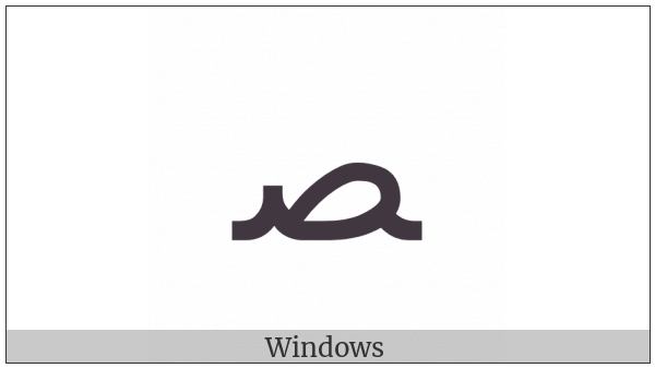Arabic Letter Sad Medial Form on various operating systems