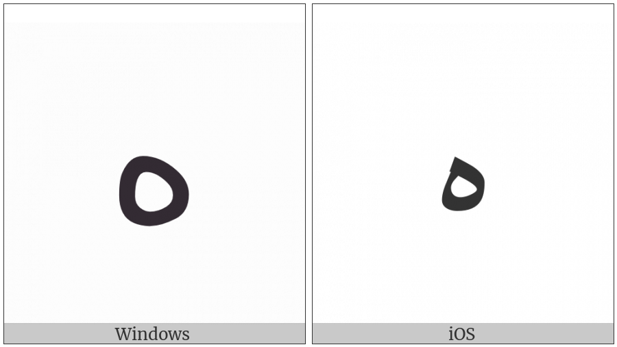 Arabic Letter Heh Isolated Form on various operating systems