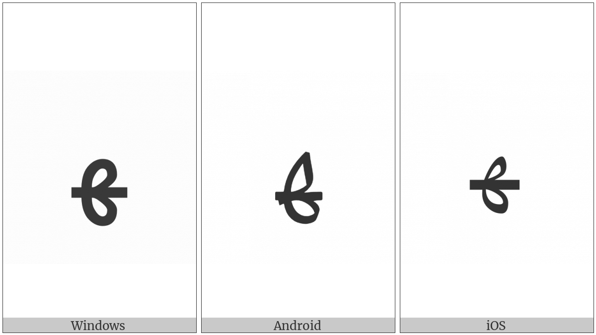 Arabic Letter Heh Medial Form on various operating systems