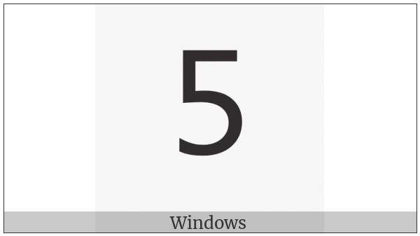 Fullwidth Digit Five on various operating systems
