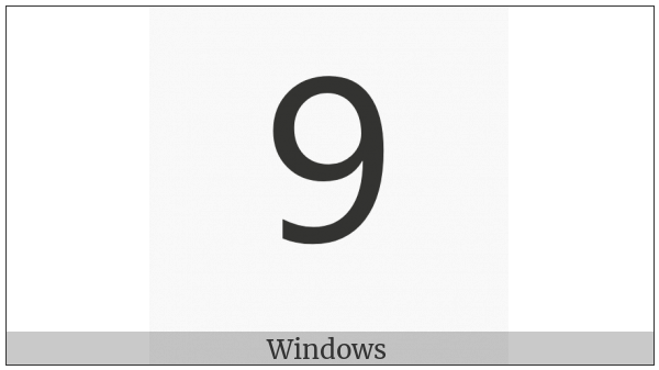 Fullwidth Digit Nine on various operating systems