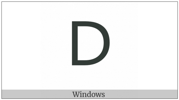 Fullwidth Latin Capital Letter D on various operating systems